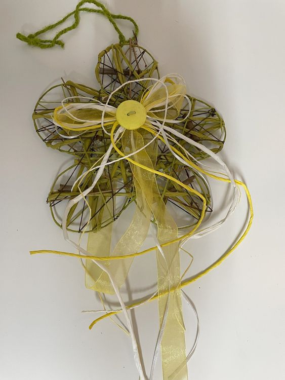 Fruehlingsdeko Stern Blume Tuerdeko Anhaenger Natur Deko NEU