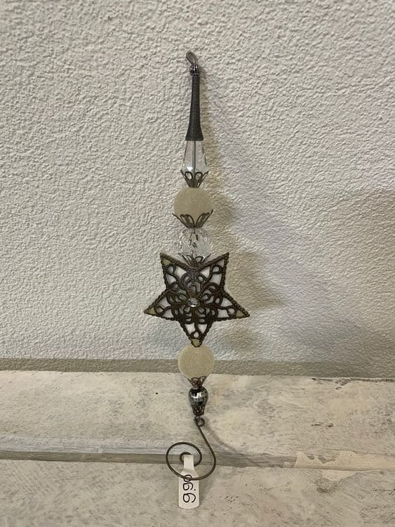 Deko-Anhänger Stern Vintage-Stil | 25cm | Metall Glas NEU