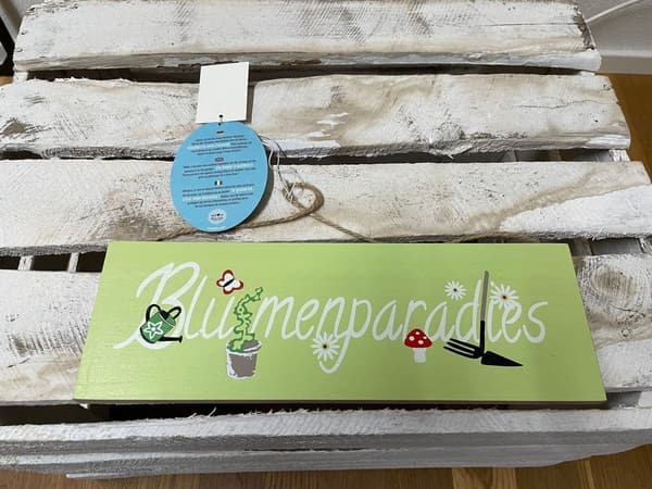 Deko-Schild "Blumenparadies" 30cm | Holz | Garten | NEU