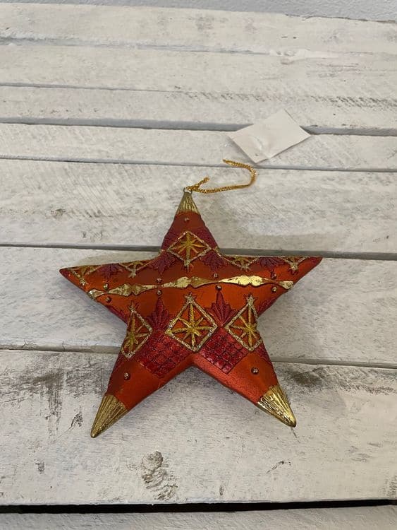 Roter Weihnachtsstern zum Aufhängen ca. 13x13x2cm