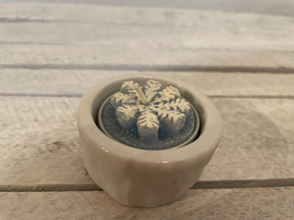 Teelichthalter Keramik mit Motiv-Teelicht Schneeflocke