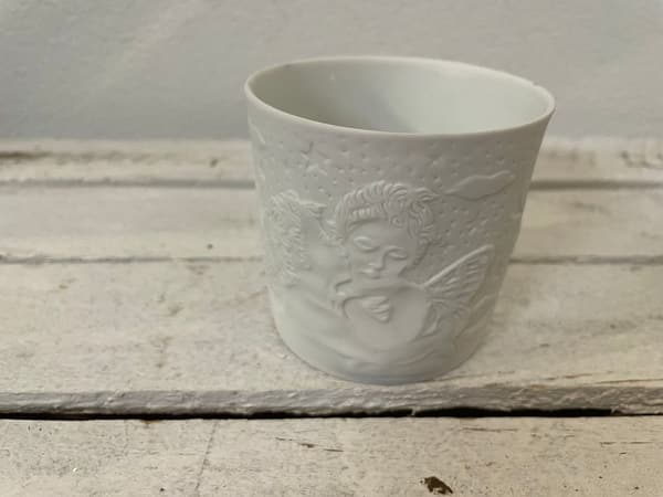 Windlicht Weiss Porzellan Engel Sterne Teelichthalter Deko